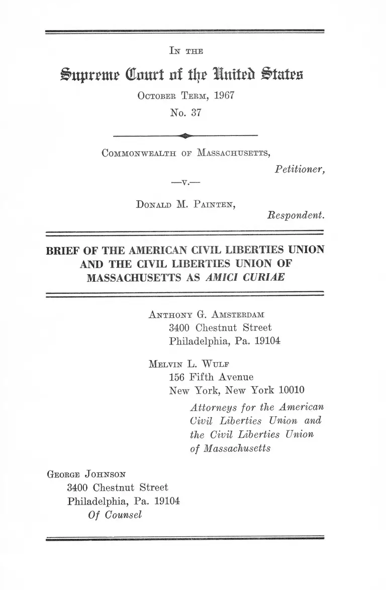 Massachusetts v. Painten Brief Amici Curiae preview