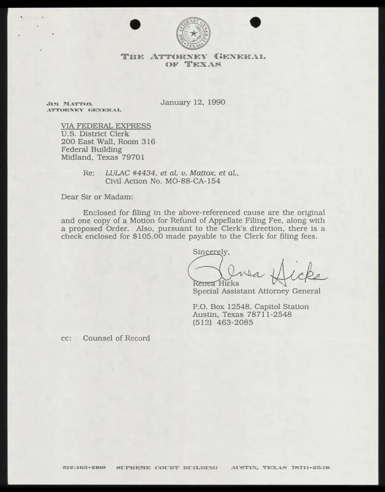 Motion for Refund of Appellate Filing Fee; Proposed Order preview