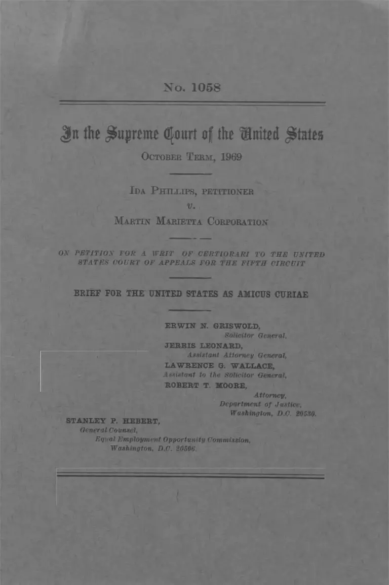 Phillips v. Martin Marietta Corporation Brief Amicus Curiae preview