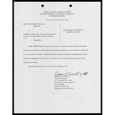 Plaintiffs' Motion to Amend Caption with Certificate of Service preview