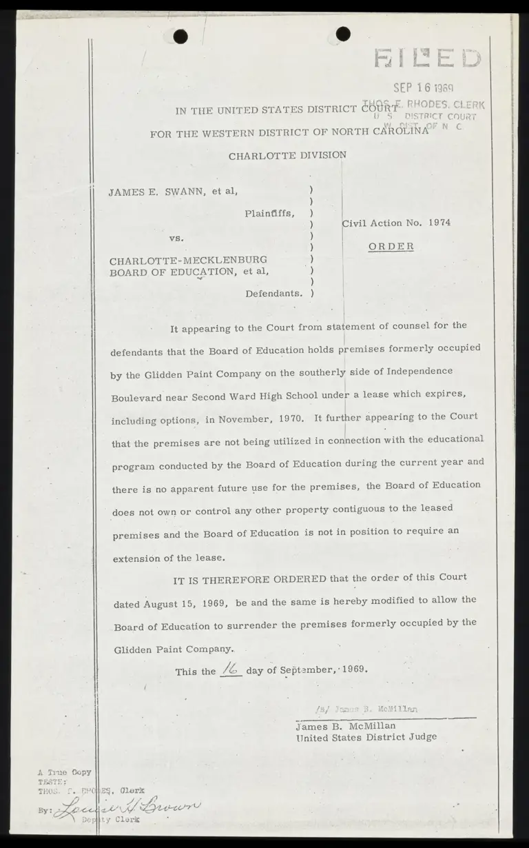 Order Allowing the Board of Education to Surrender Premises preview