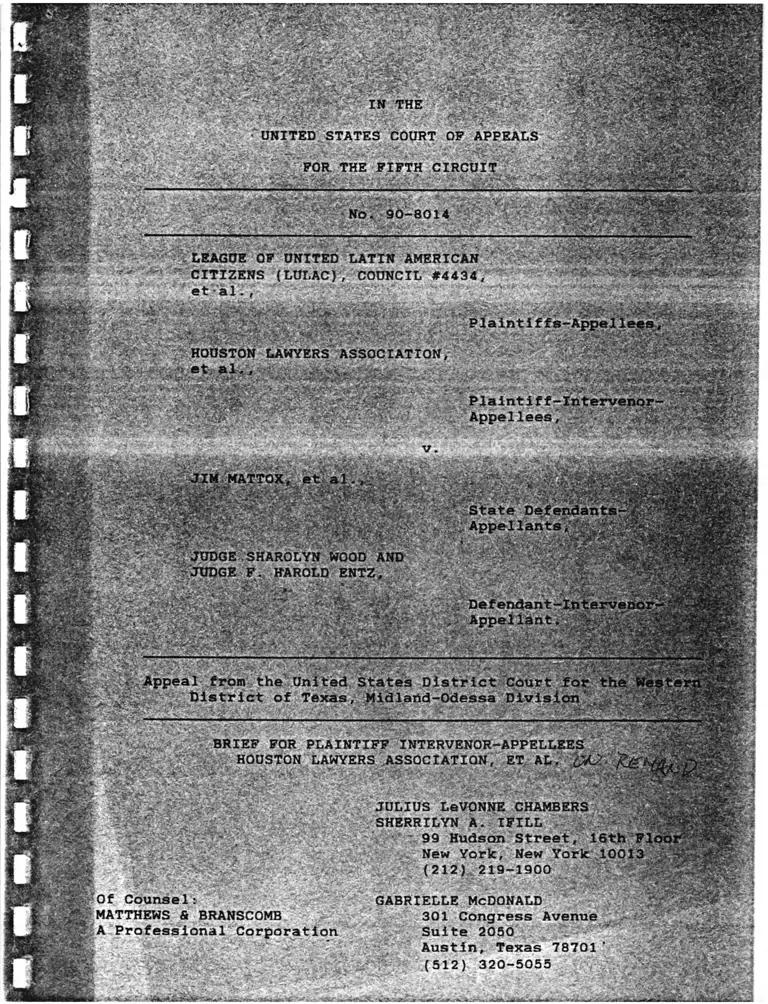 League of United Latin American Citizens (LULAC), Council #4434 v. Mattox Brief for Plaintiff Intervenor-Appellees preview