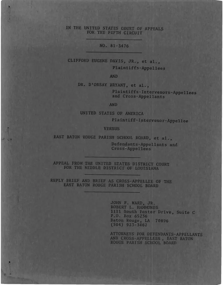 Davis v. East Baton Rouge Parish School Board Reply Brief and Brief as Cross-Appellee preview