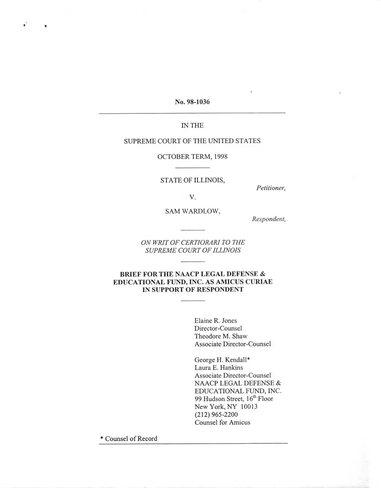 Illinois v. Wardlow Brief Amicus Curiae in Support of Respondent preview