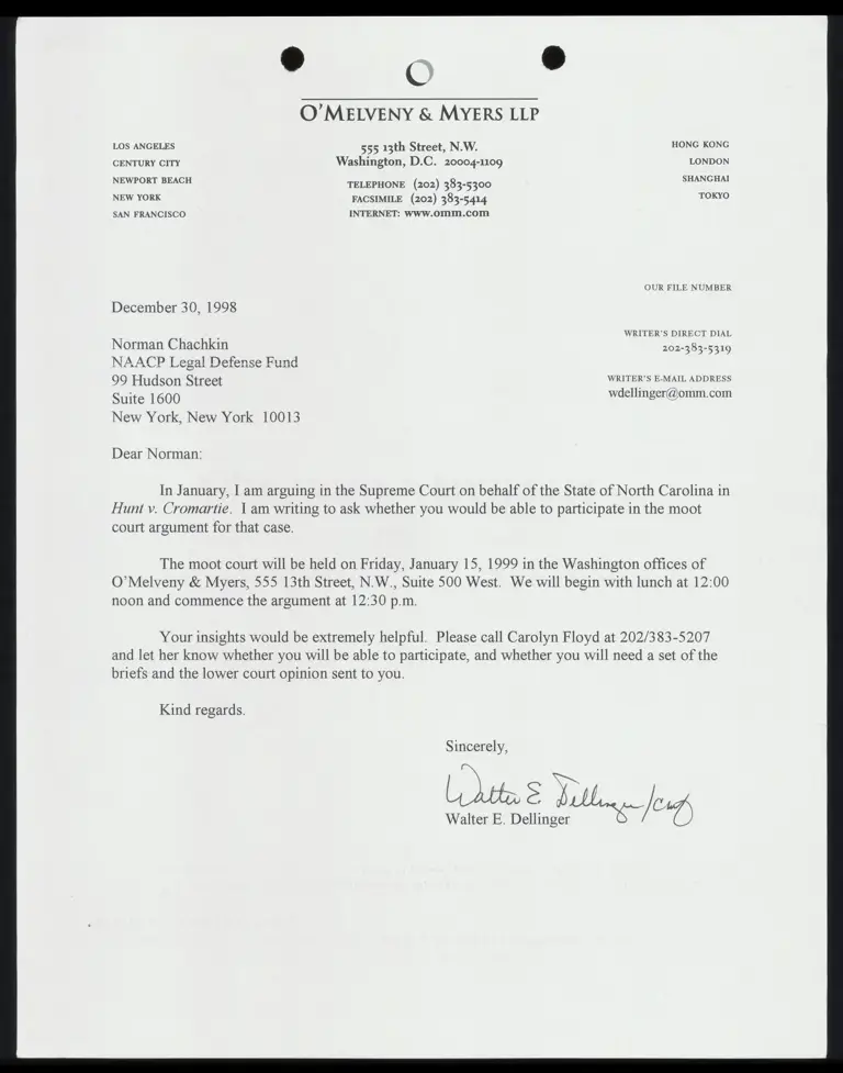 Correspondence from Dellinger to Chachkin preview