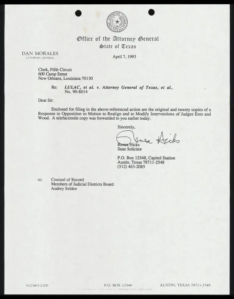 Response in Opposition to Motion to Realign and to Modify Interventions of Judges Entz and Wood preview