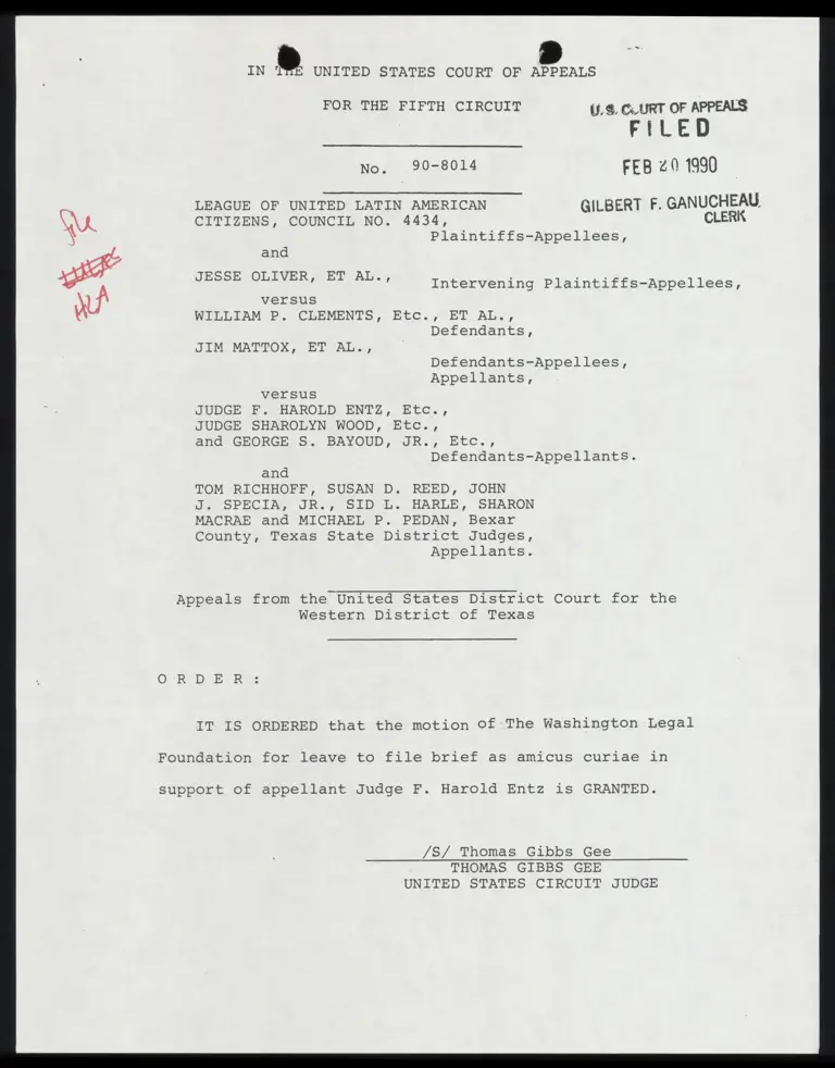 Order Granting The Washington Legal Foundation Leave preview