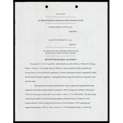 Motion for Divided Argument with Certificate of Service preview