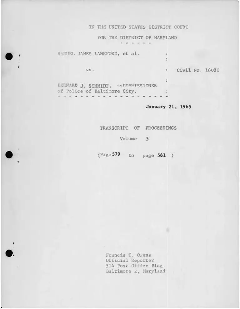 Lankford v. Schmidt Transcript of Proceedings Vol. 5 preview