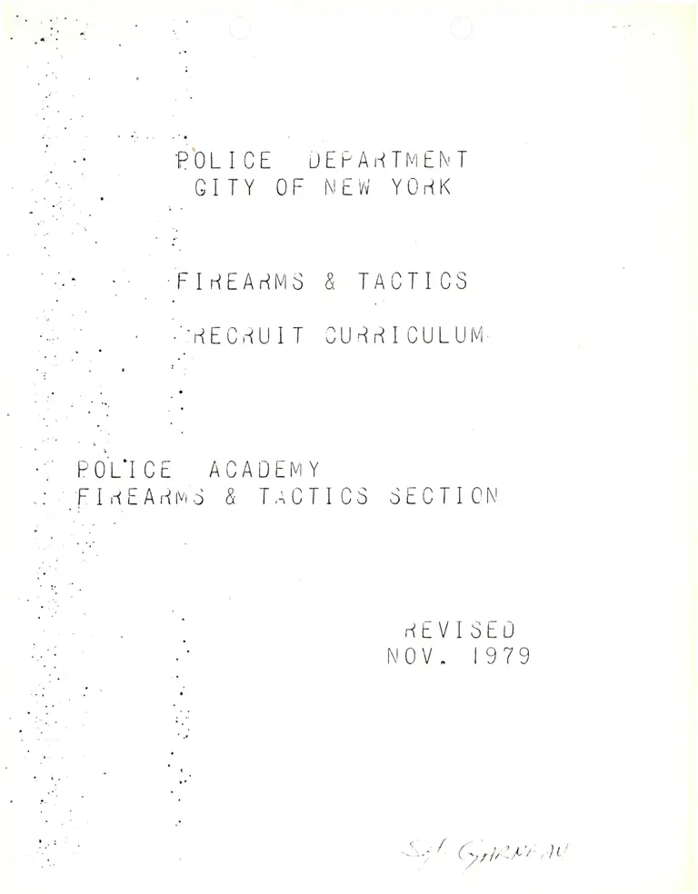 NYPD Firearms and Tactics Recruit Manual preview