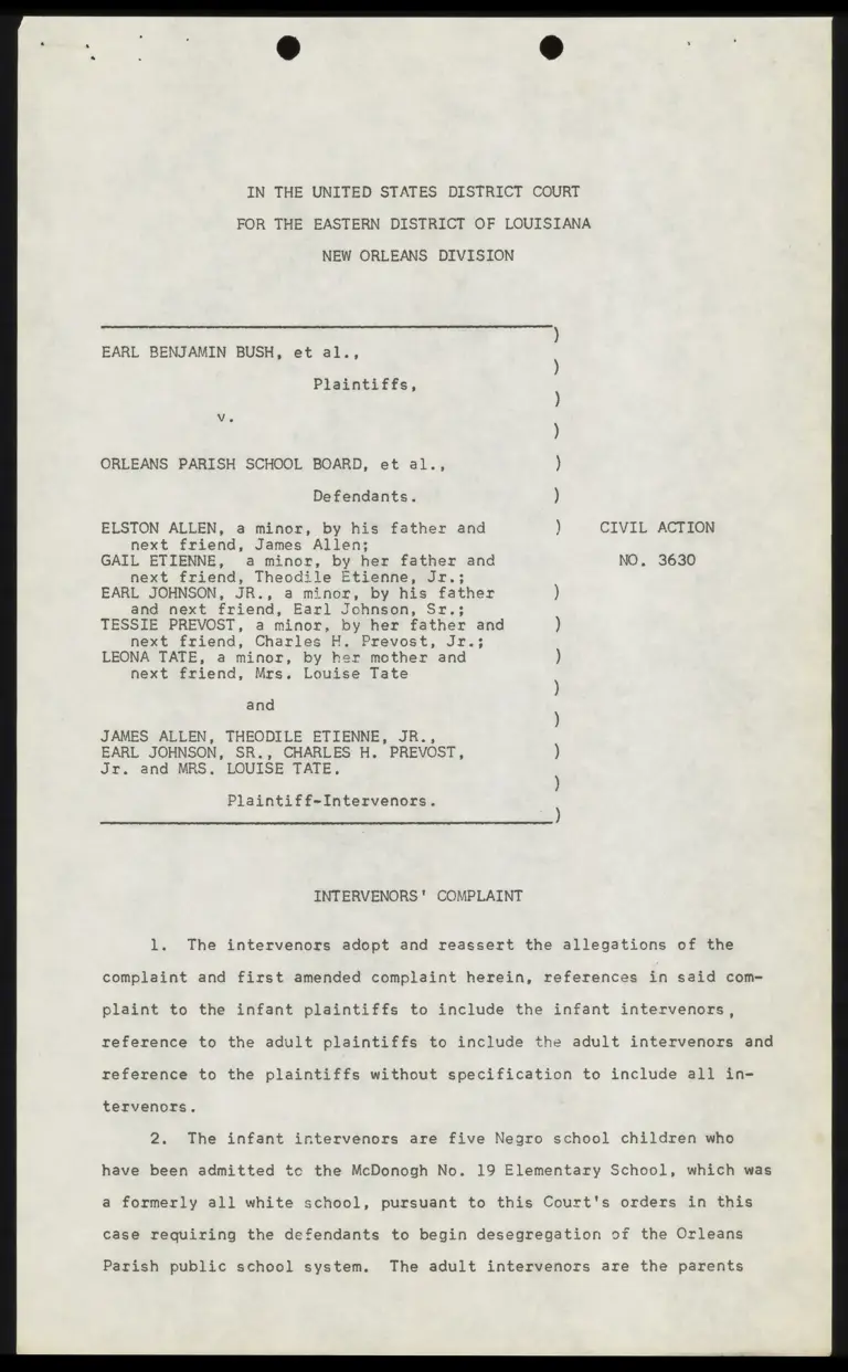 Complaint; Motion for Restraining Order and Preliminary Injunction; Supporting Memorandum and Affidavits preview
