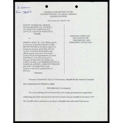 Amended Complaint and Motion for Preliminary and Permanent Injunction preview
