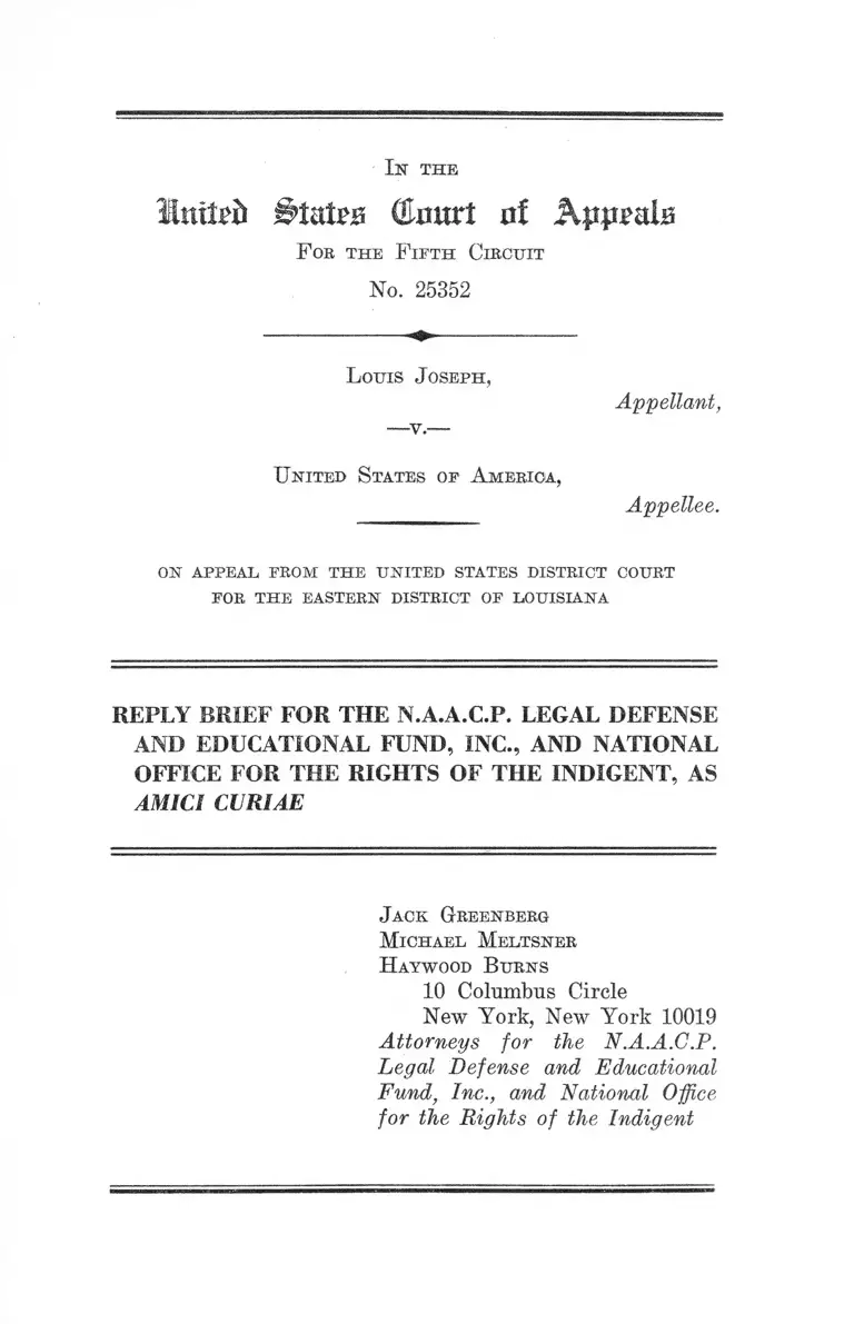 Joseph v. United States of America Brief Amici Curiae preview