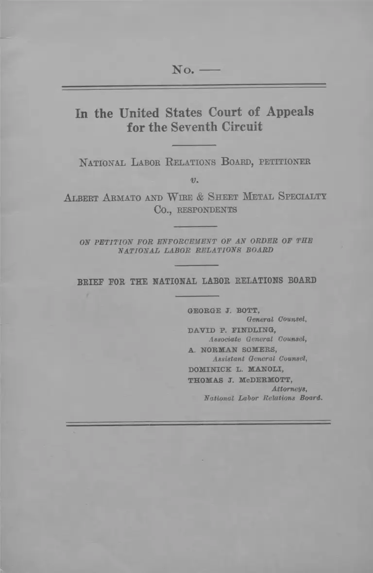 National Labor Relations Board v. Armato Brief for the National Labor Relations Board preview