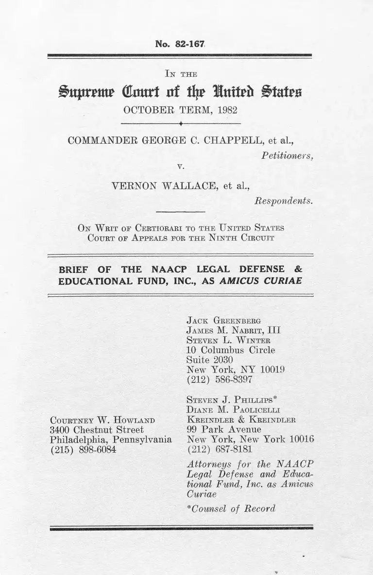 Chappell v. Wallace Brief of the NAACP Legal Defense and Educational Fund as Amicus Curiae preview