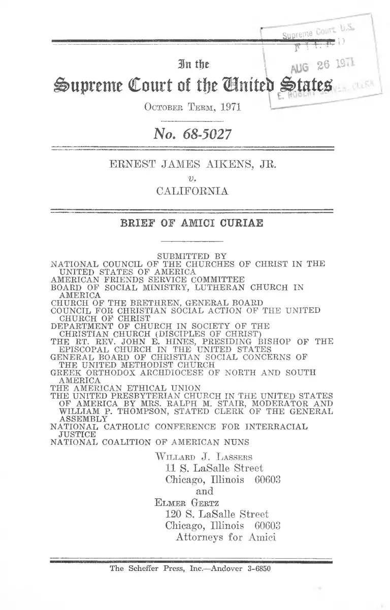Aikens v. California Brief of Amici Curiae preview
