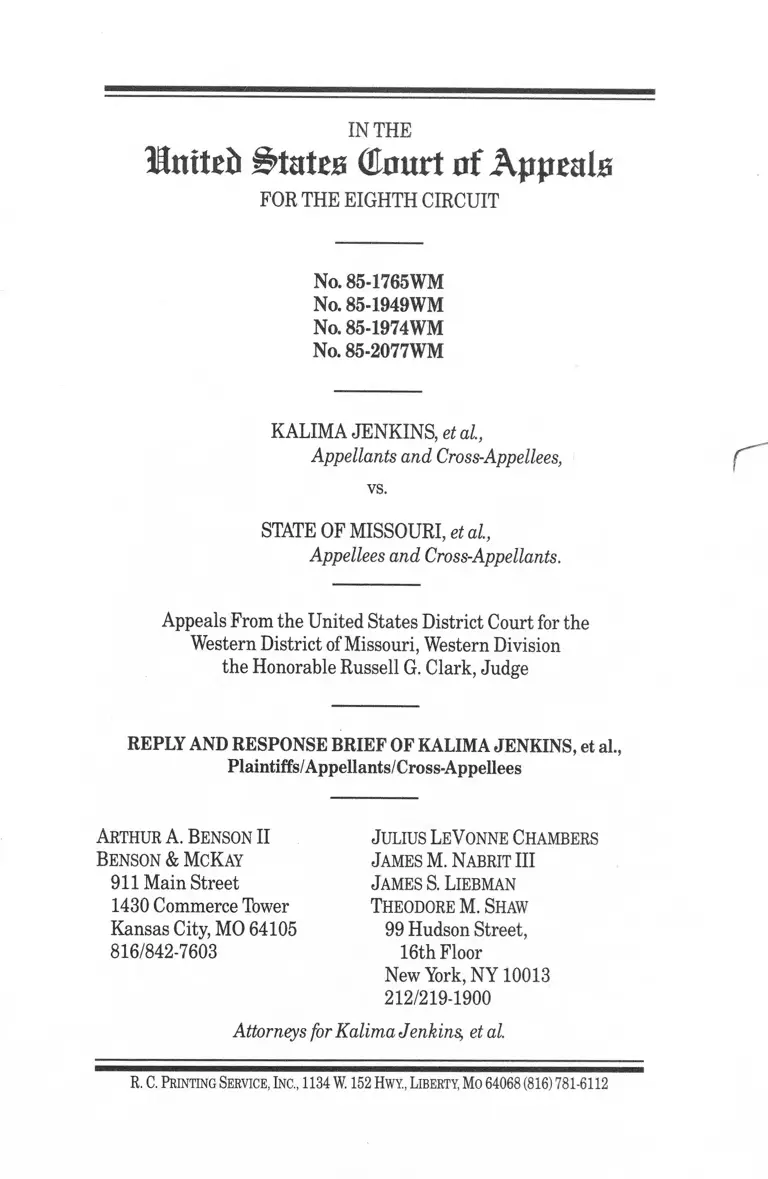 Jenkins v. Missouri Reply and Response Brief of Kalima Jenkins preview