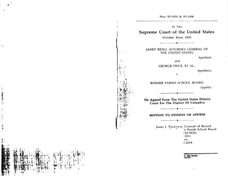 Reno v. Bossier Parish School Board Motion to Dismiss or Affirm preview