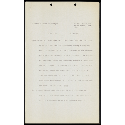 Supreme Court of Georgia Affirmation of Judgment preview