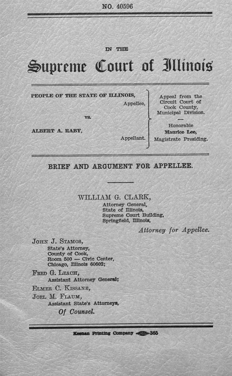 Illinois v. Raby Brief and Argument for Appellee preview