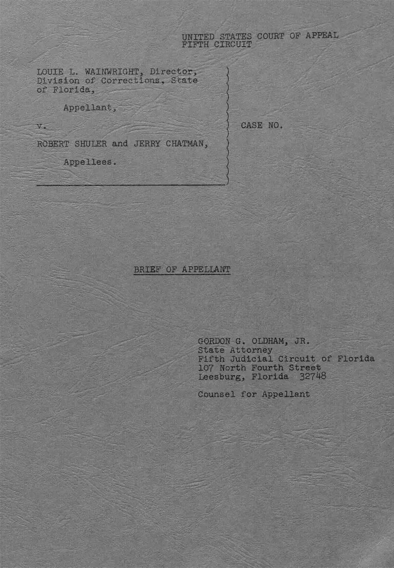 Wainwright v. Shuler Brief of Appellant preview
