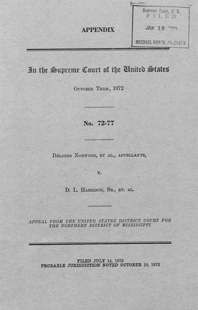 Norwood v. Harrison Appendix preview