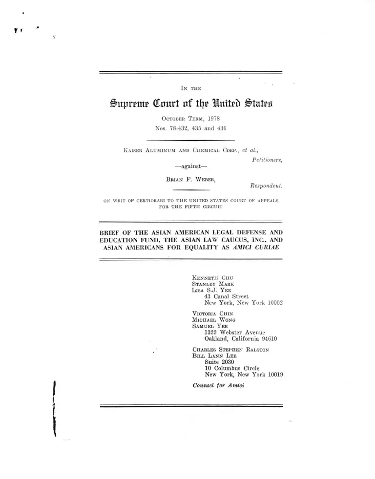 Kaiser Aluminum & Chemical Corporation Brief Amici Curiae preview
