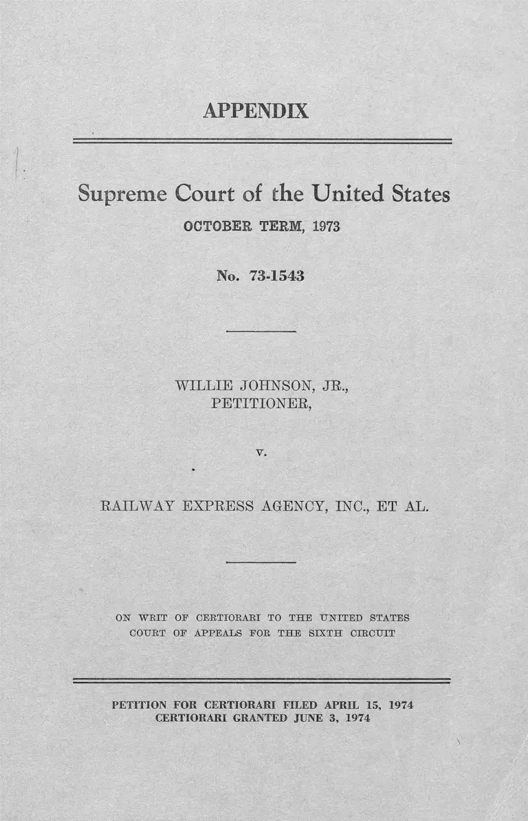 Johnson, Jr. v. Railway Express Agency, Inc. Appendix preview