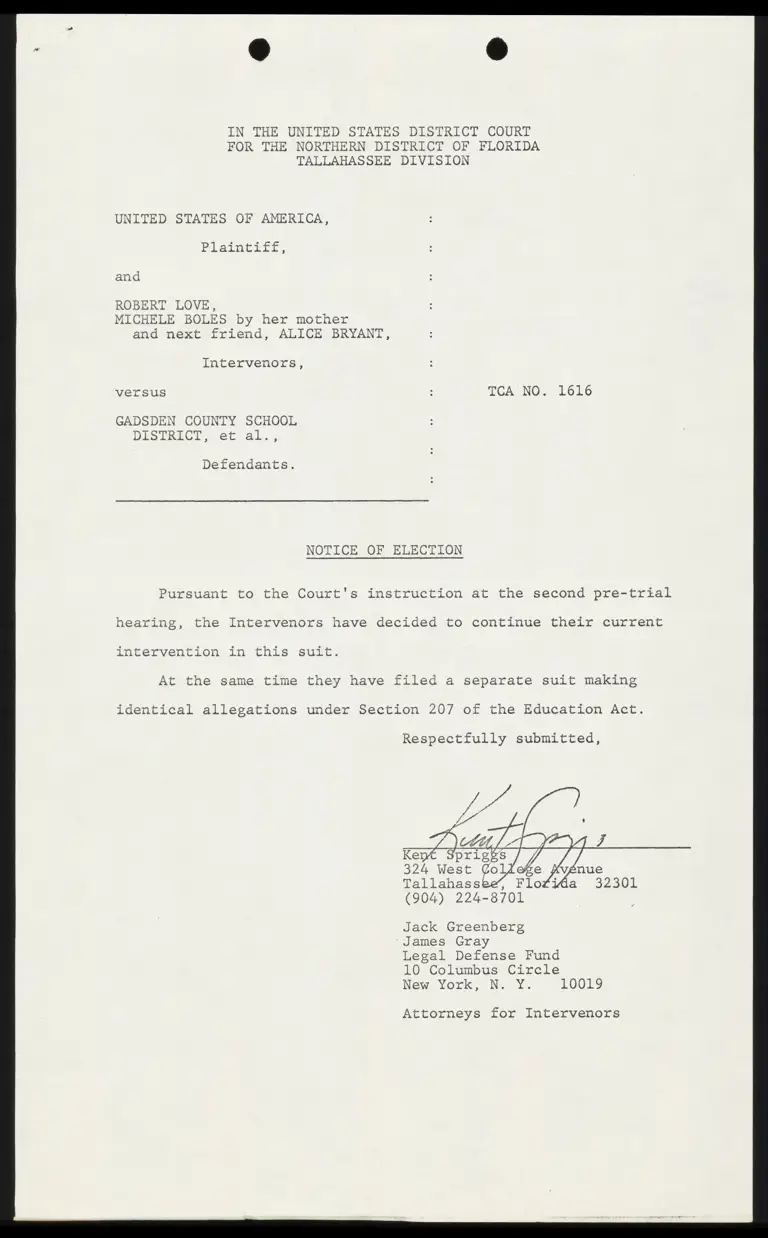 Notice of Election preview