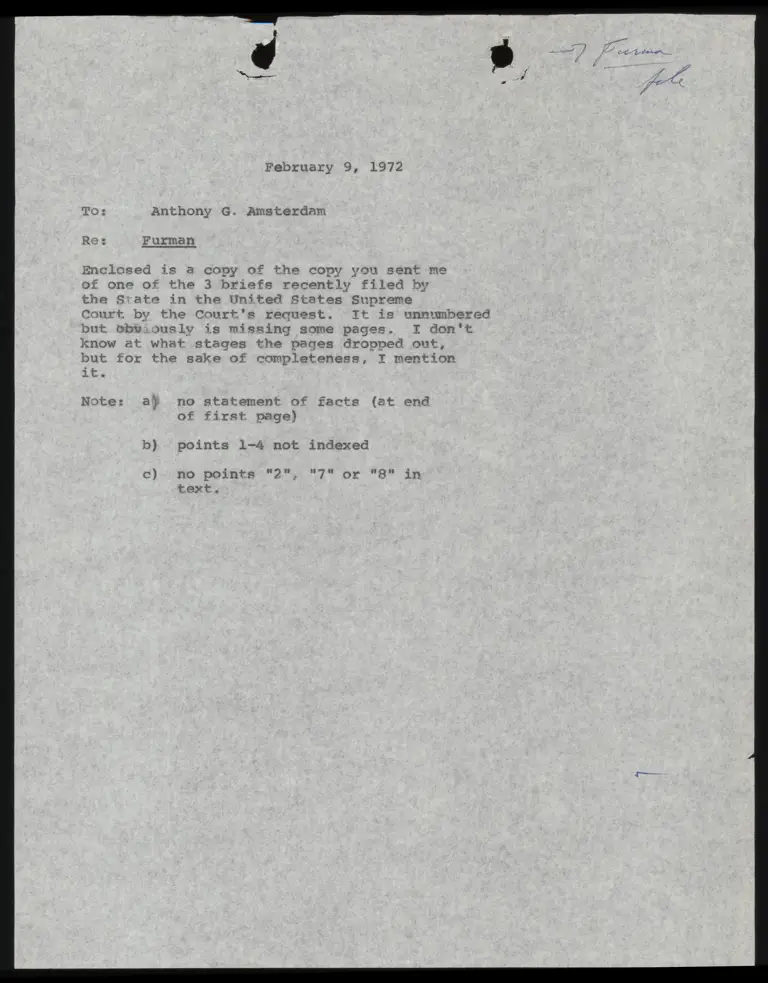 Memo to Amsterdam Re: Georgia Briefs preview
