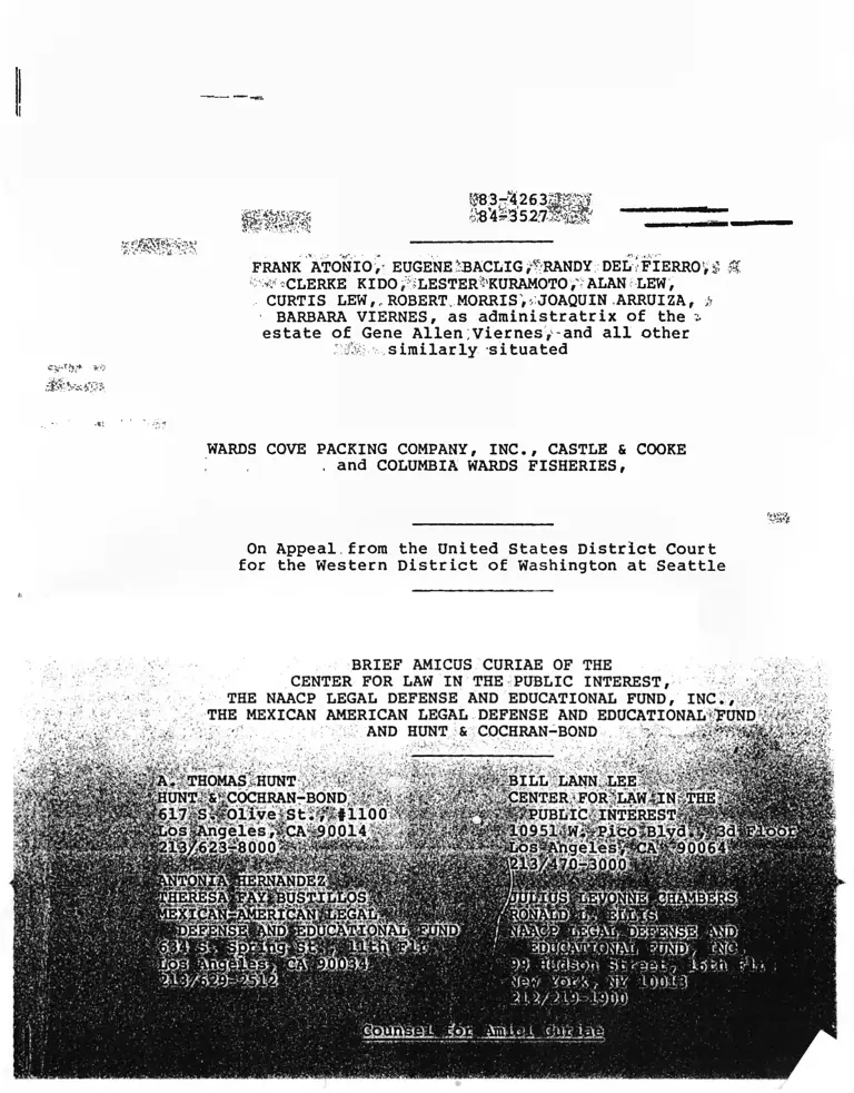 Atonio v. Wards Cove Packing Company, Inc. Brief Amicus Curiae preview