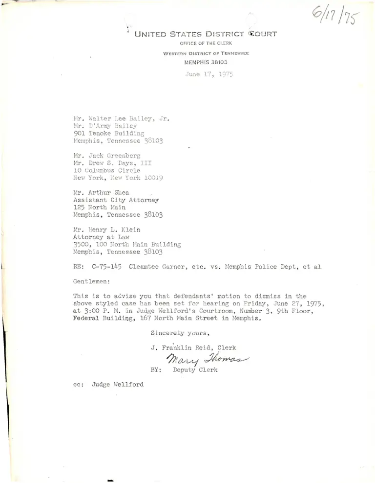 Correspondence on Hearing Time preview