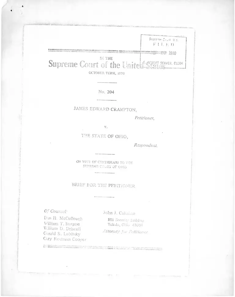 Crampton v. Ohio Brief for the Petitioner preview