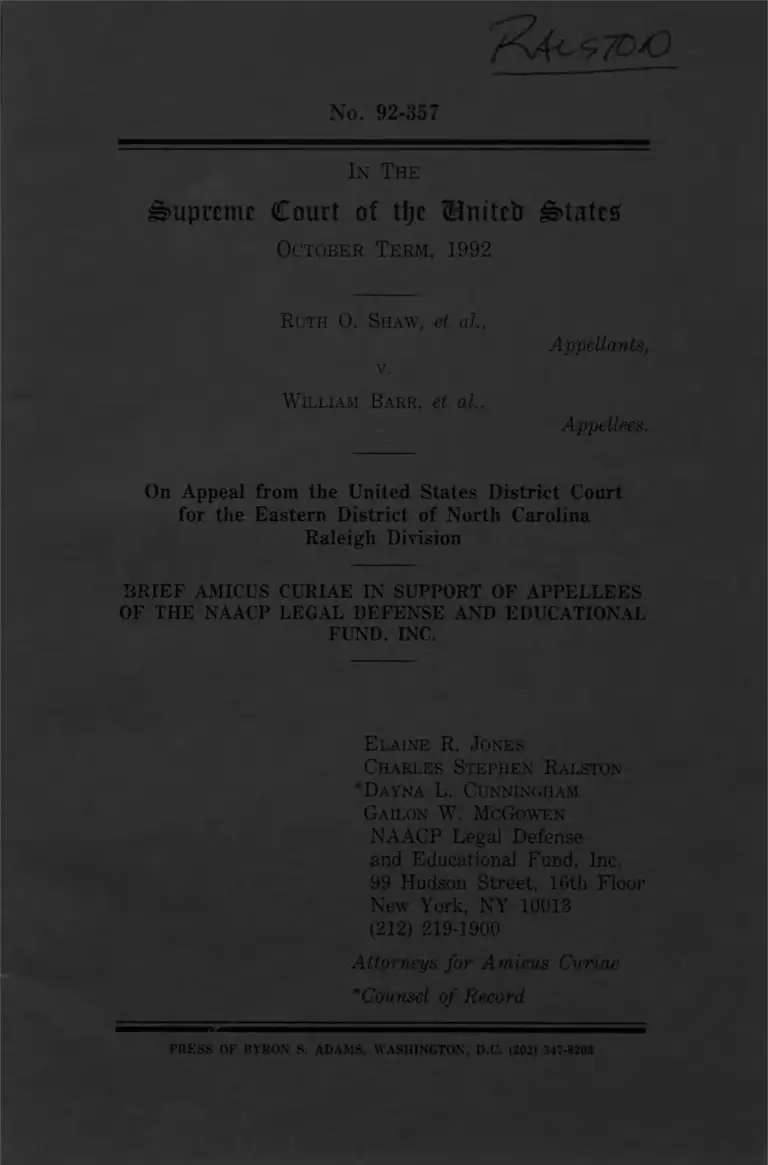 Shaw v Barr Brief Amicus Curiae preview