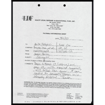 Fax to Hodgkiss From Berrien RE Brief Opposing Preliminary Injunction preview