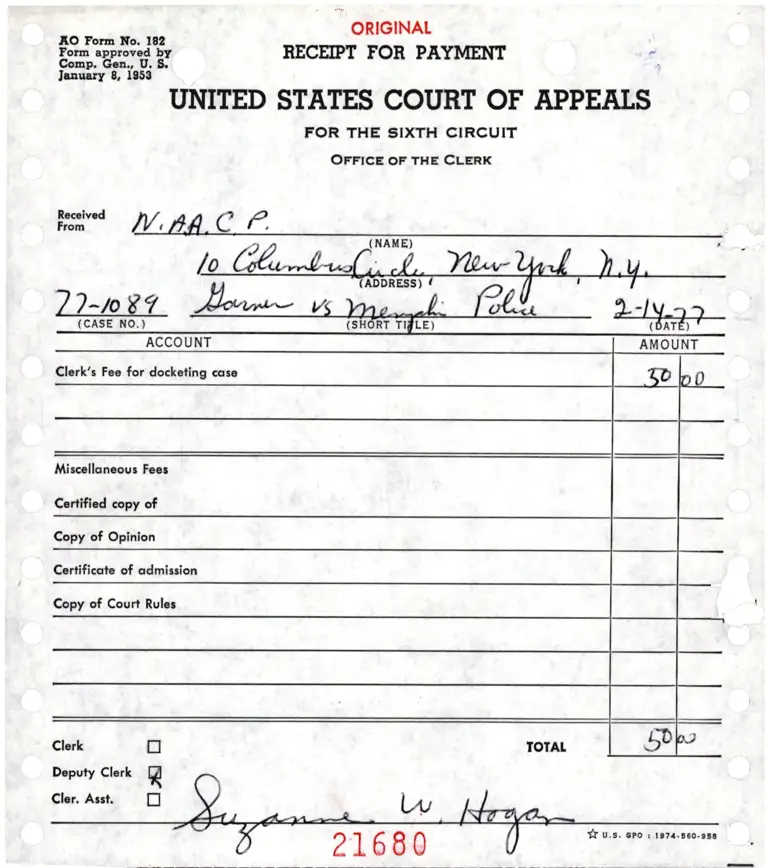 Memorandum from Drew S. Days, III to Jack Greenberg on Garner v. Memphis Police Department preview