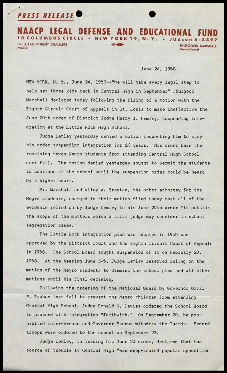 New York, N.Y., June 24, 1958-- … preview