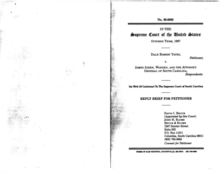 Yates v. Aiken Reply Brief for Petitioners preview