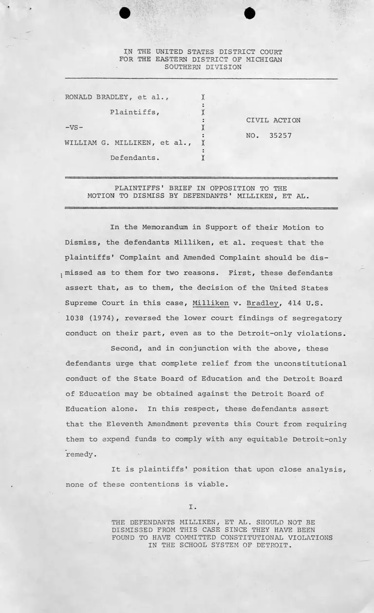 Plaintiffs' Brief in Opposition to Motion to Dismiss preview