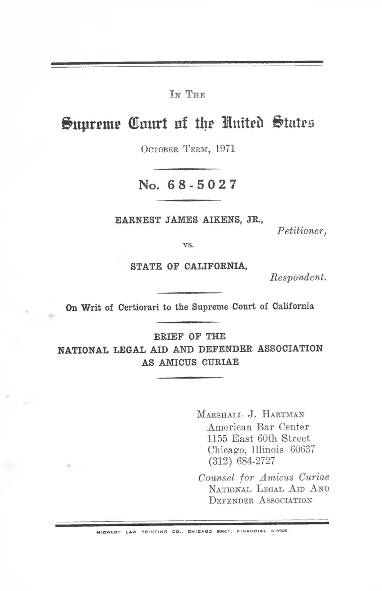 Aikens v. California Brief of the National Legal Aid and Defender Association as Amicus Curiae preview