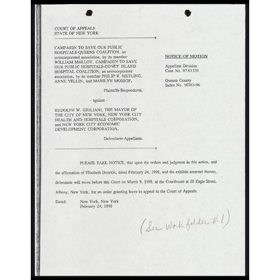 Notice of Motion for Leave to Appeal to the Court of Appeals with Attachments preview