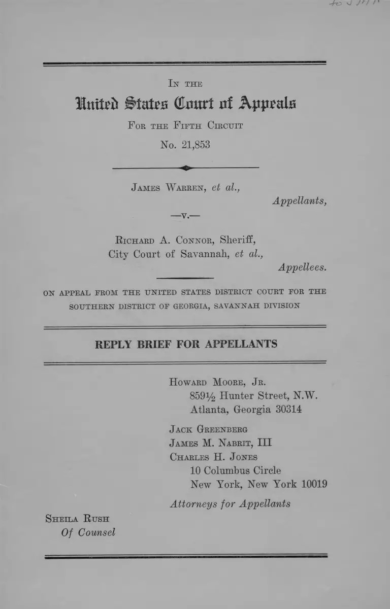 Warren v. Connor Reply Brief for Appellants preview