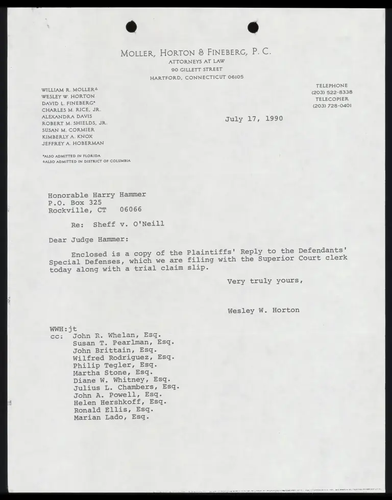 Trial Claim Slip; Reply to Special Defenses preview