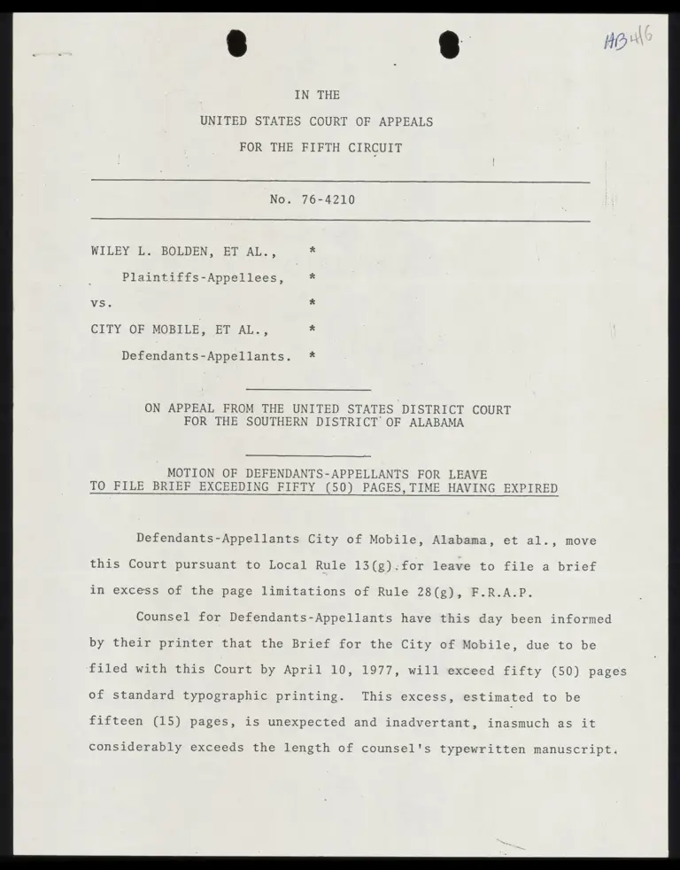 Motion of Defendants-Appellants for Leave to File Brief Time Having Expired preview