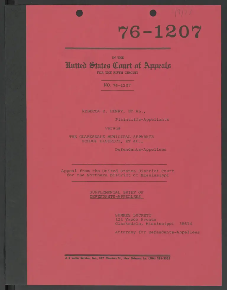 Supplemental Brief of Defendants-Appellees preview