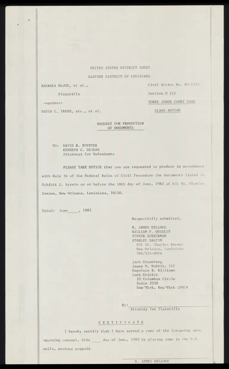 Plaintiff's Request for Production of Documents preview