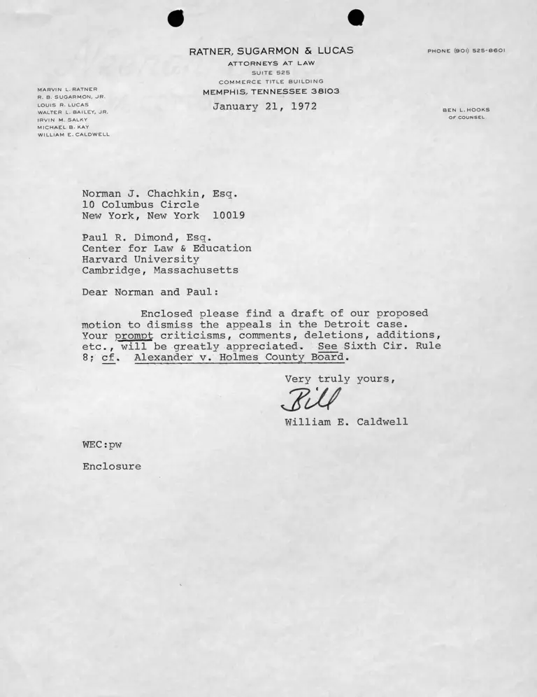 Correspondence from Caldwell to Chachkin and Dimond preview