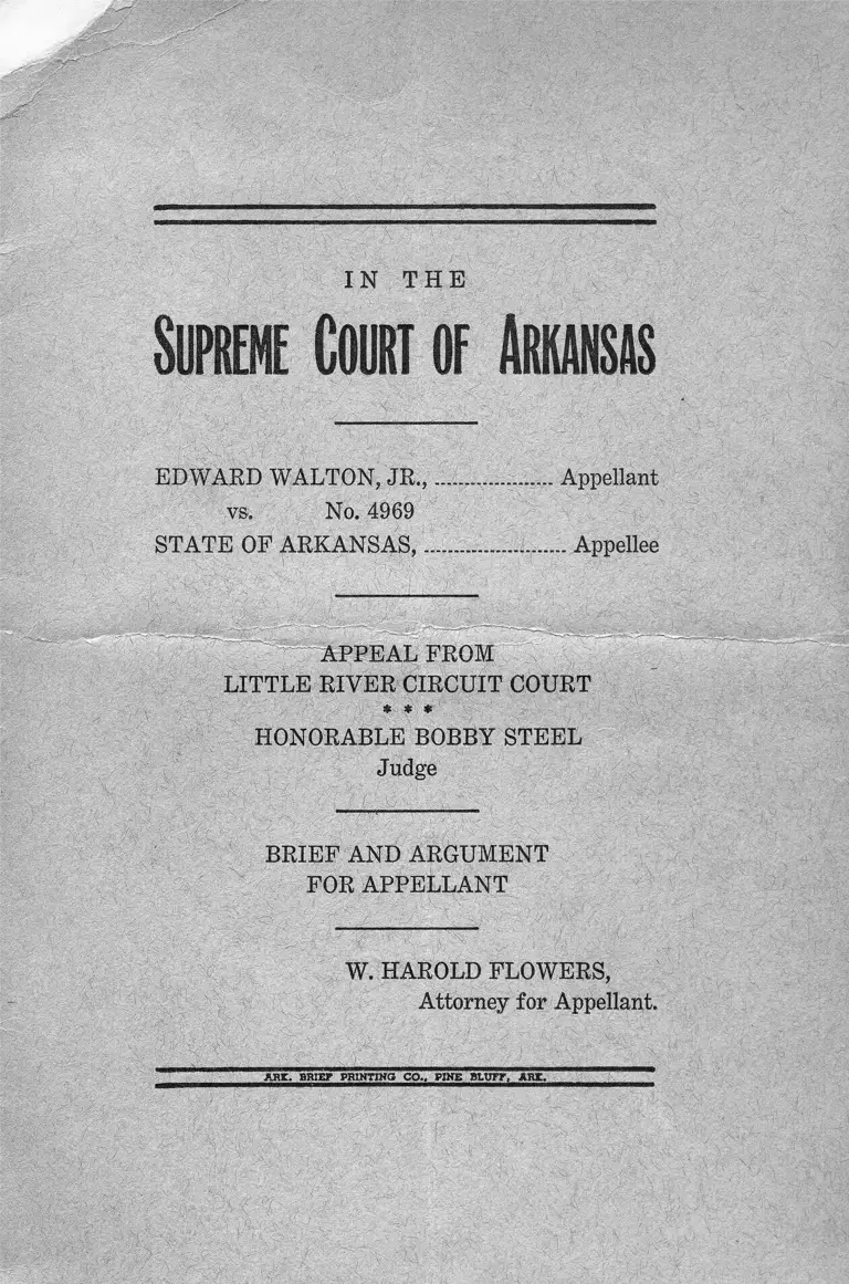 Walton Jr. v. Arkansas Brief and Argument for Appellant preview