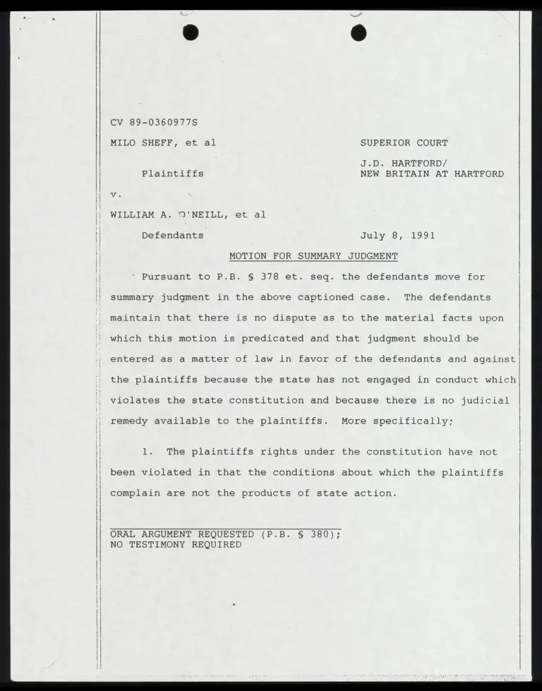 Motion for Summary Judgment with Certification preview