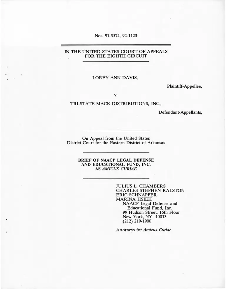 Davis v. Tri-State Mack Distributions, Inc. Brief  as Amicus Curiae preview